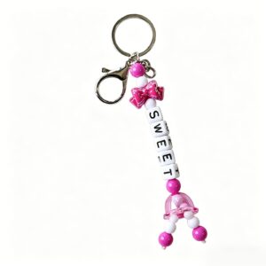 Custom Beaded Keychain Wholesale with MOQ 100 custom logo and retail packaging options