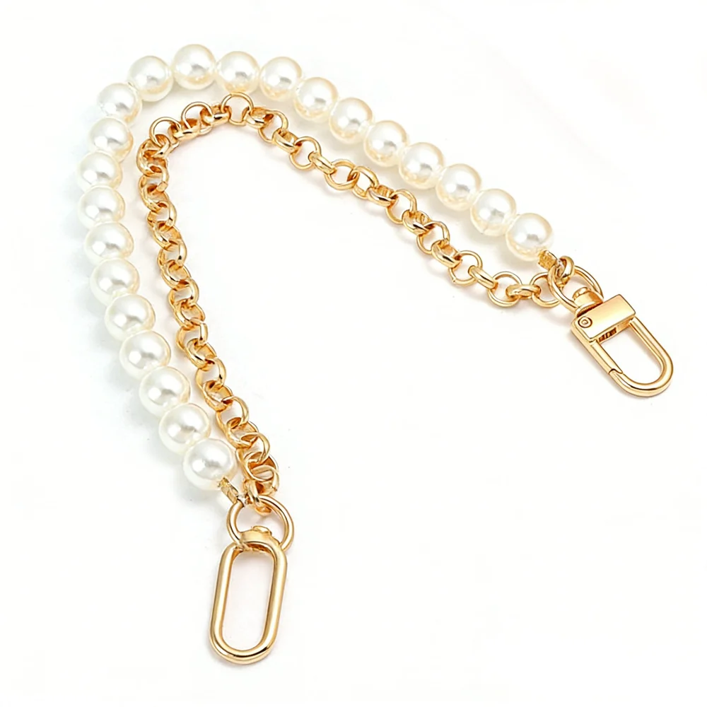 Custom pearl chain phone charm with lobster clasp for wholesale phone accessory and charm projects.