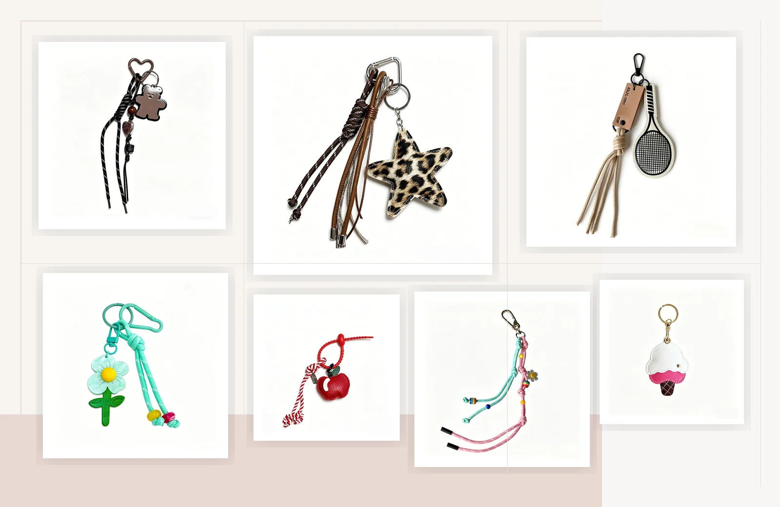 Custom phone chains, bag charms and wearable accessories manufactured by Eversun Accessory.