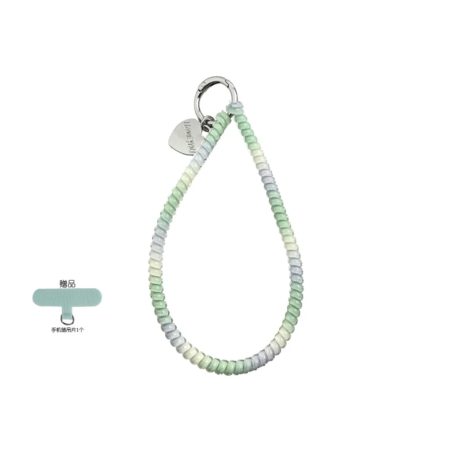 Soft silicone phone wristlet with colorful charms