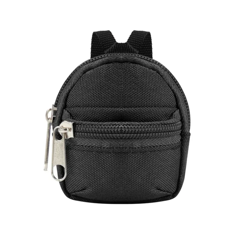 Black mini backpack zip pouch