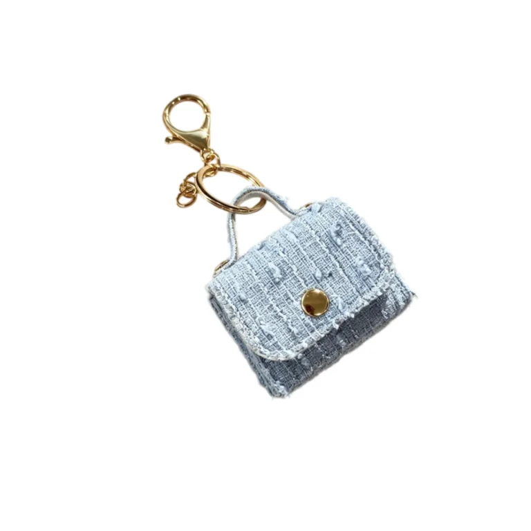 Blue textured mini handbag charm