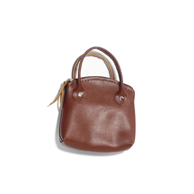 Brown mini tote pouch