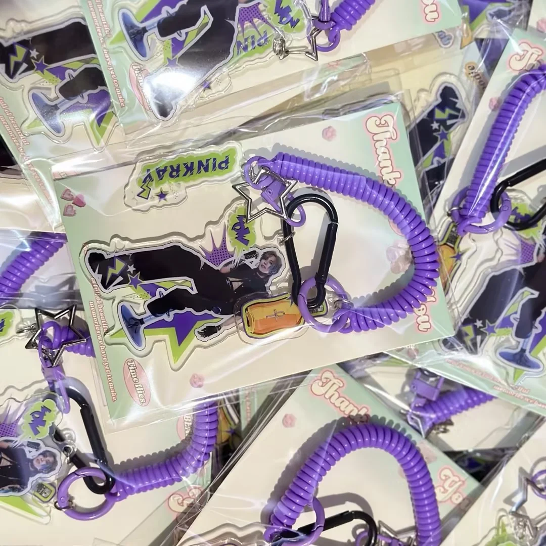 Bulk acrylic accessory samples in purple retail-ready packaging