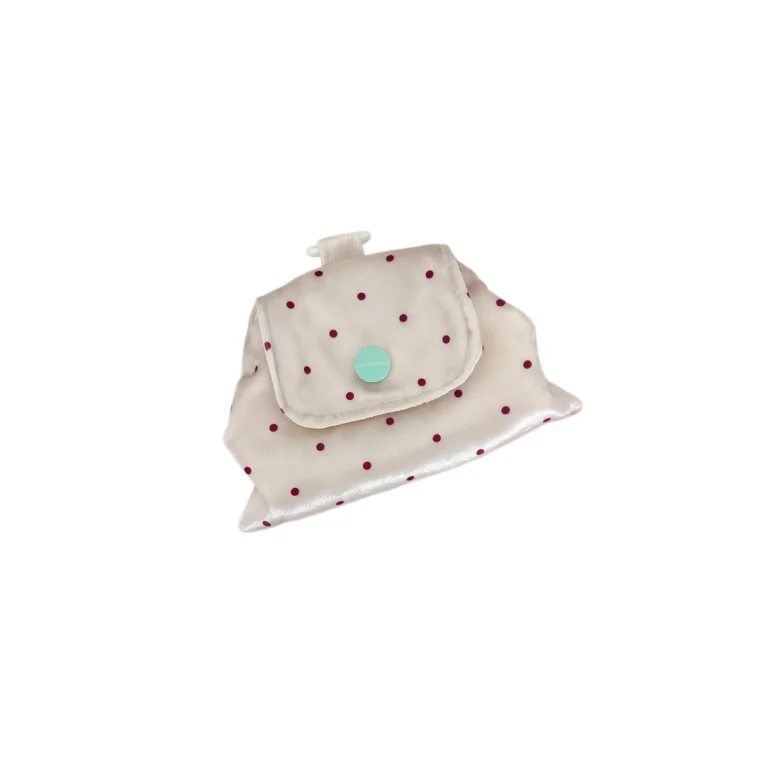 Cream dotted flap pouch