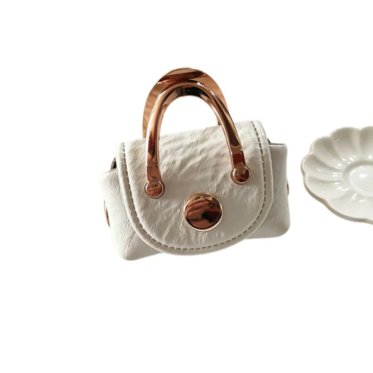 Cream mini handbag pouch