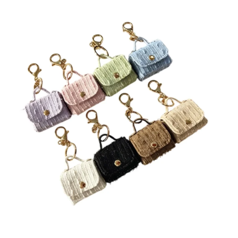 Eight textured mini handbag charms