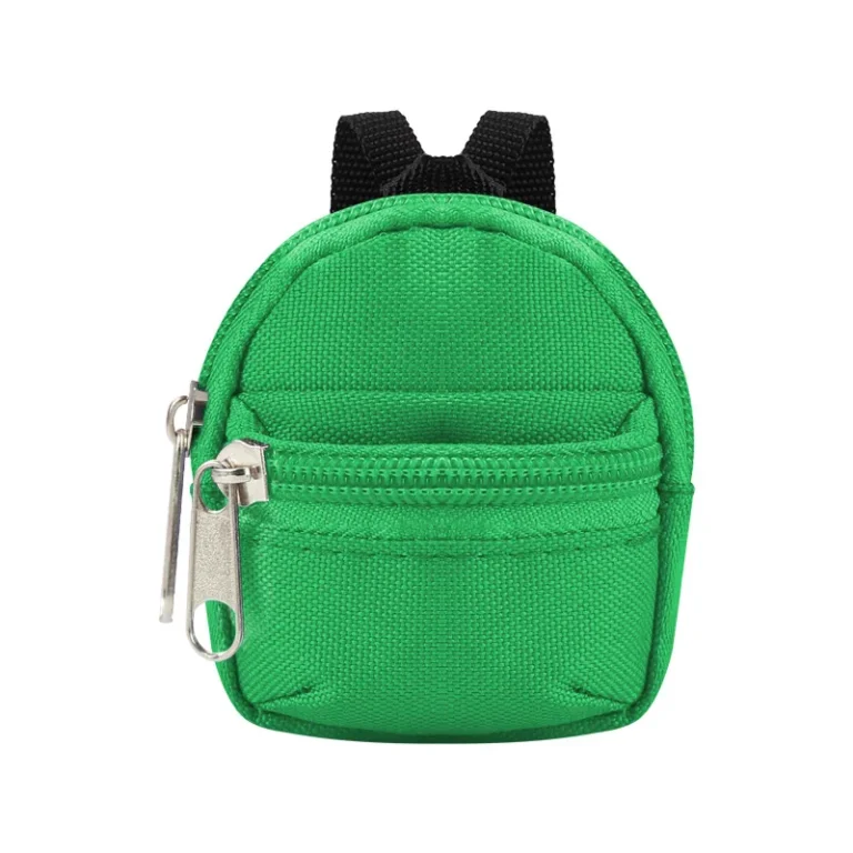 Green mini backpack zip pouch