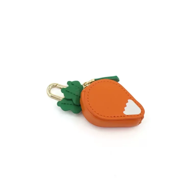 Orange carrot-shaped zip pouch