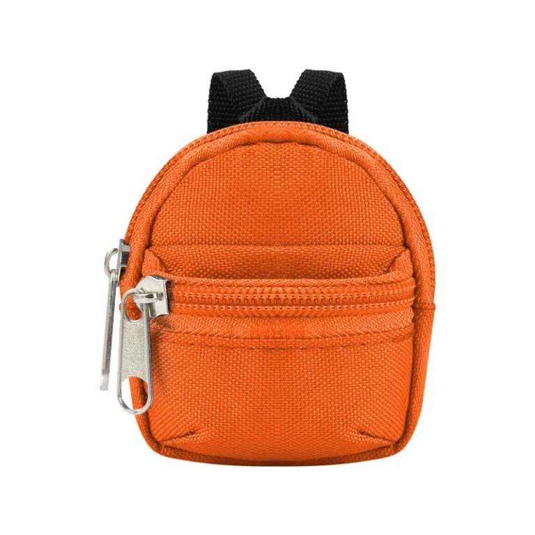 Orange mini backpack zip pouch