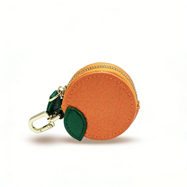 Orange-slice coin purse keychain