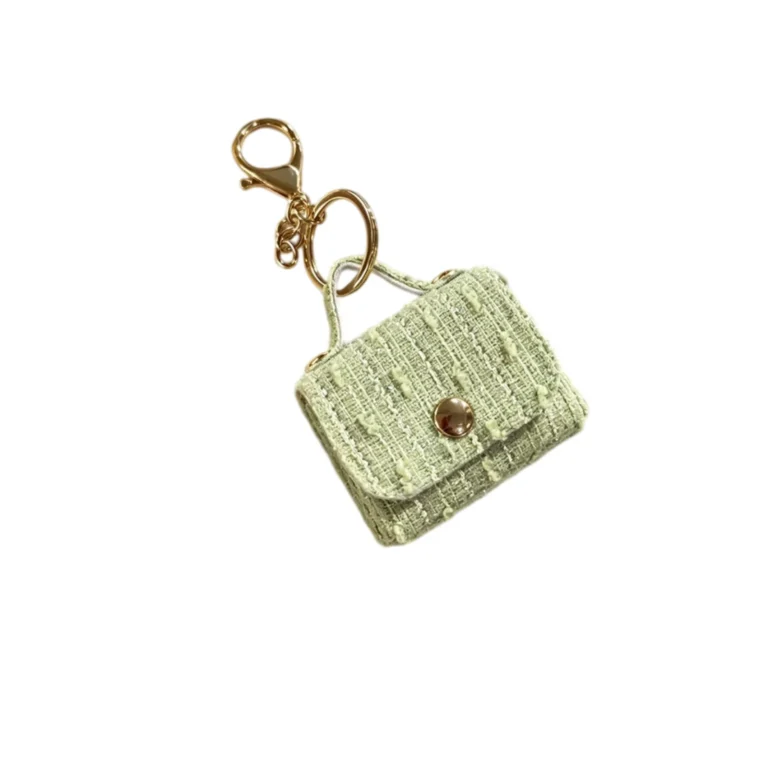 Pale-green textured mini handbag charm