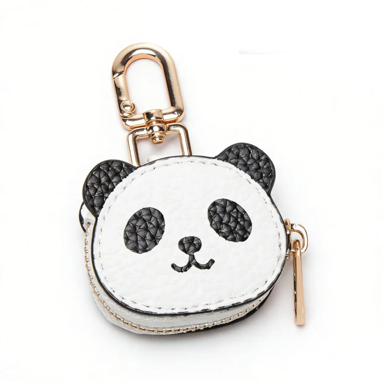 Panda-face coin purse keychain