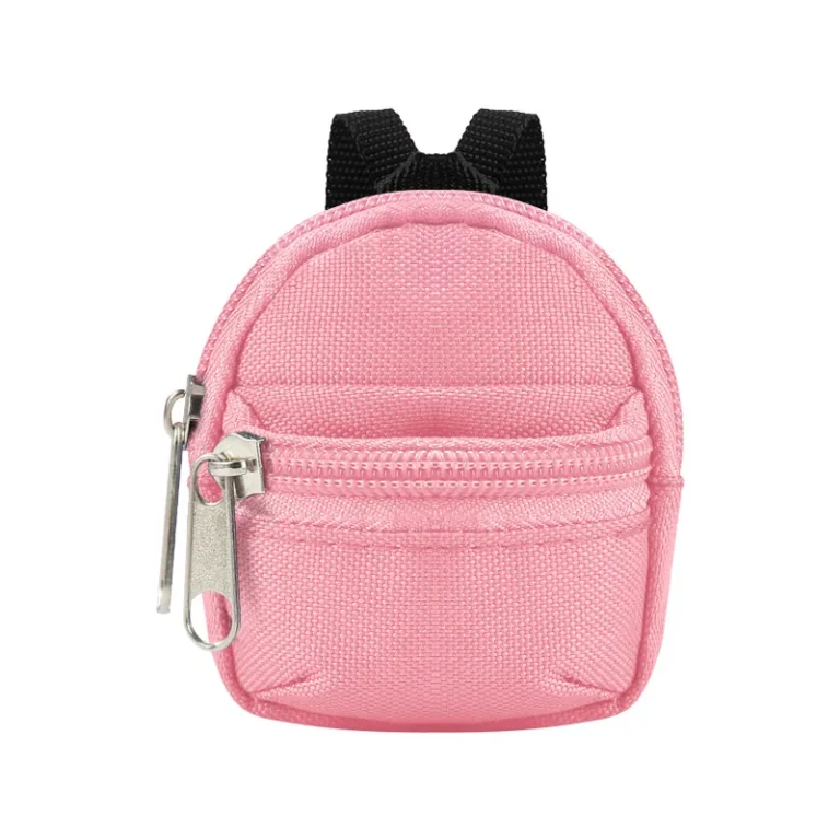 Pink mini backpack zip pouch