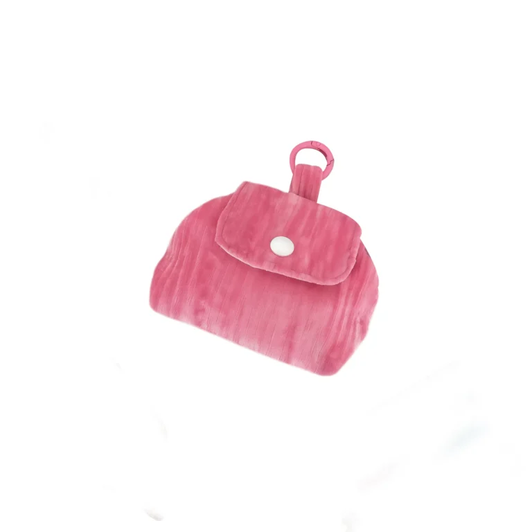Pink ribbed flap pouch