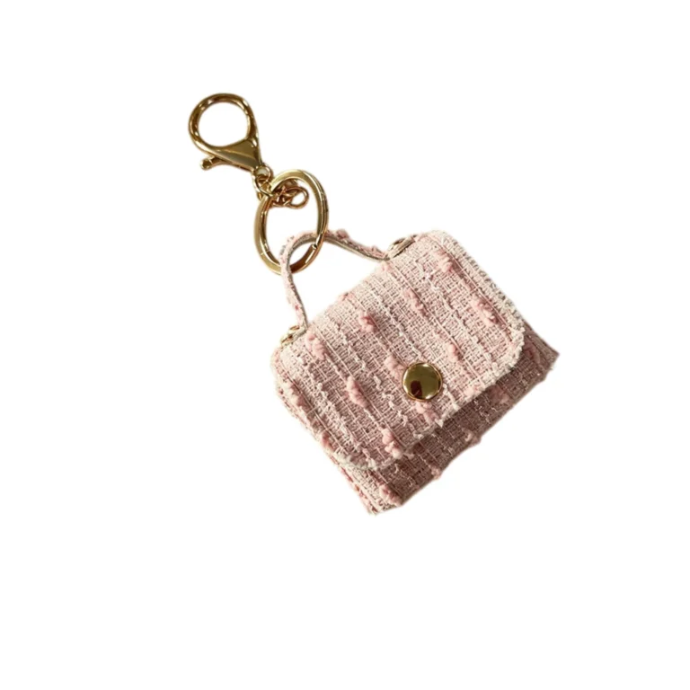 Pink textured mini handbag charm