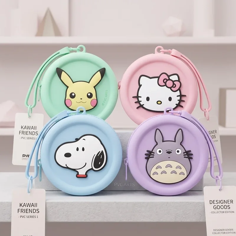Private label PVC accessories in pastel character retail packaging