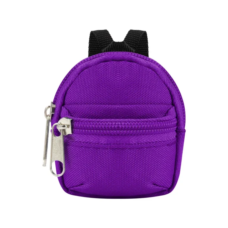 Purple mini backpack zip pouch