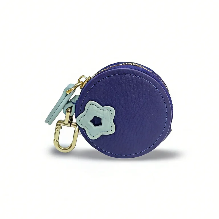 Purple round fruit coin purse keychain
