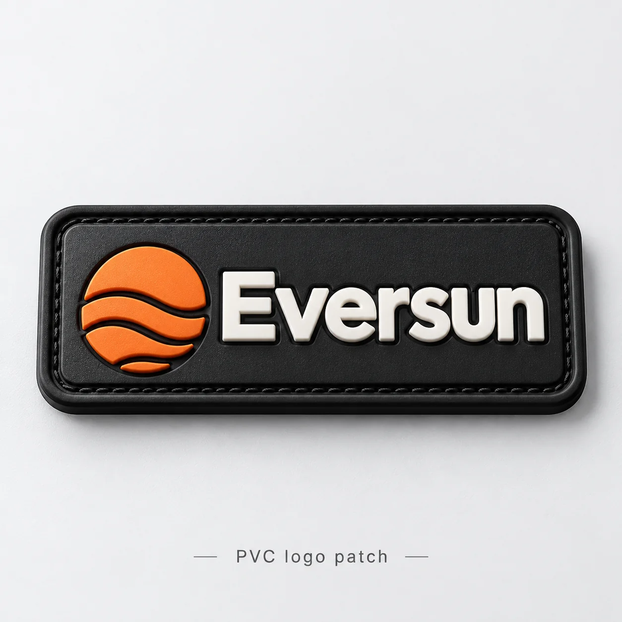 Custom PVC logo patch with raised Eversun branding