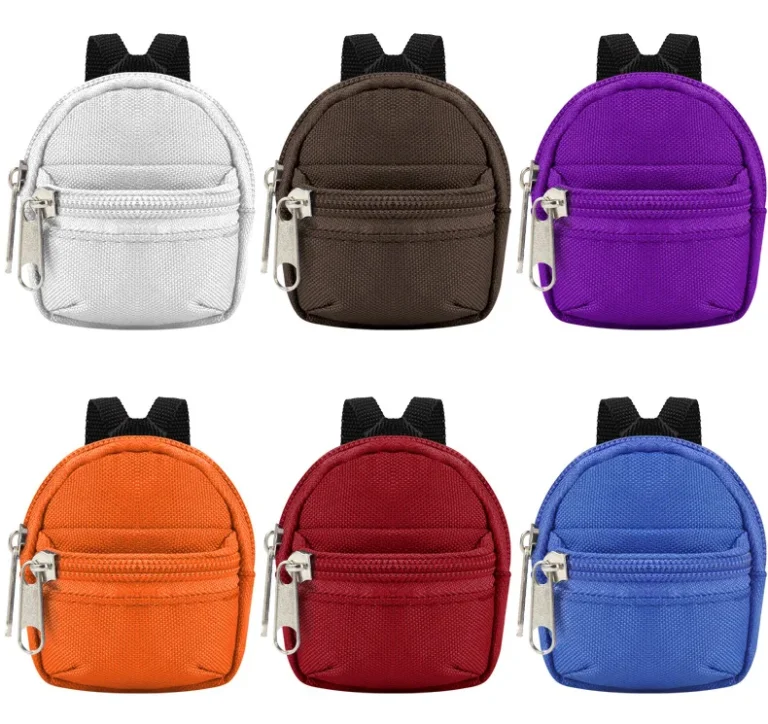 Six mini backpack zip pouches