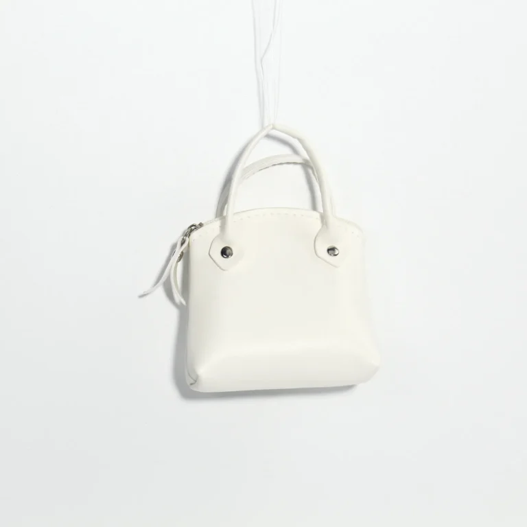 White mini tote pouch