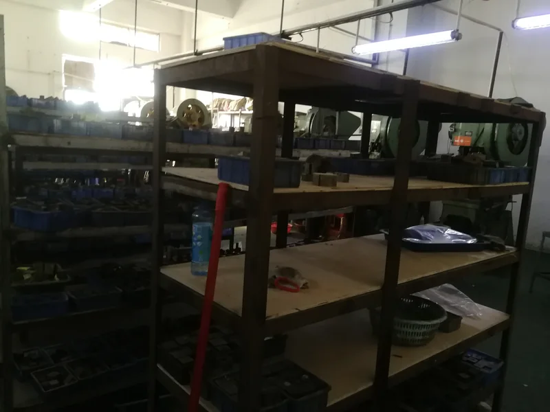 December 2019 metal factory archive: workshop shelves, trays and machines